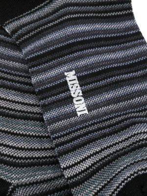 Pletené pruhované bavlněné ponožky Missoni černé