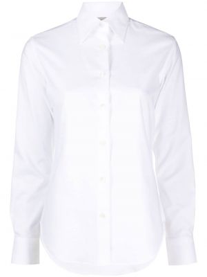 Памучна риза slim Mazzarelli бяло