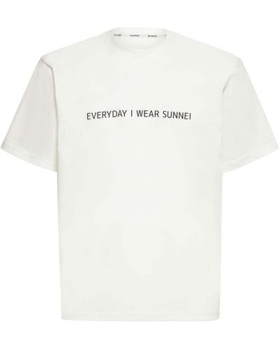 Bavlněné tričko s potiskem jersey Sunnei bílé