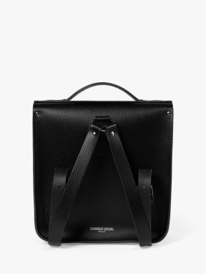 Твидовый кожаный рюкзак The Cambridge Satchel Company черный