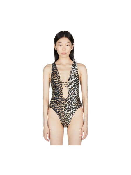 Badeanzug mit print mit leopardenmuster Ganni