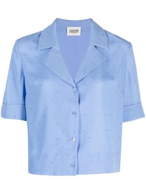 Риза с кристали Claudie Pierlot синьо