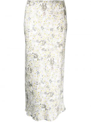 Květinové saténové midi sukně s potiskem Dorothee Schumacher bílé