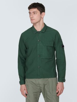 Bavlněná košile C.p. Company zelená