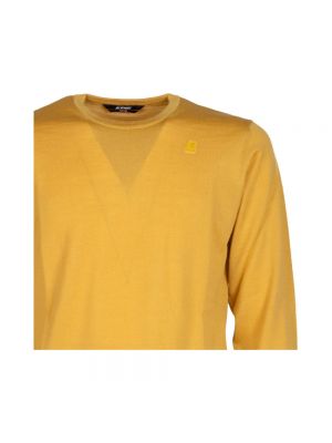 Sweter z wełny merino K-way żółty