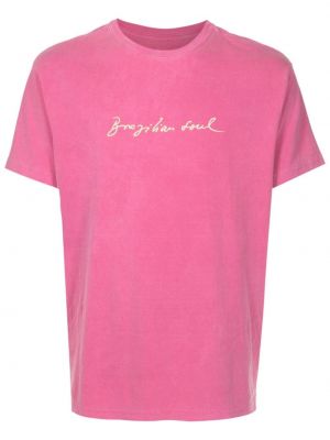 Βαμβακερή μπλούζα Osklen ροζ