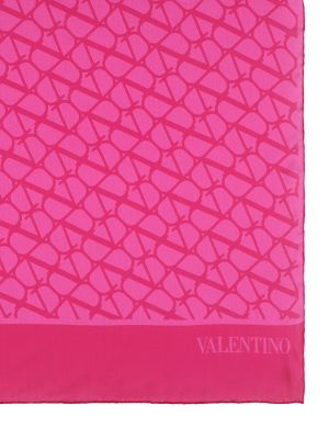 Hodvábny šál Valentino Garavani ružová