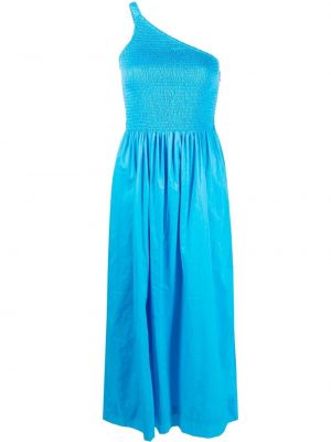 Bavlněné šaty na jedno rameno Faithfull The Brand - modrá