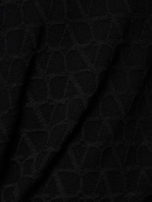 Puloverel de lână din viscoză Valentino negru