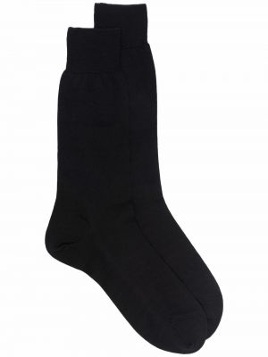 Vunene čarape Zegna crna