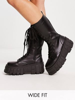 Ботинки на шнуровке чанки Asos черные