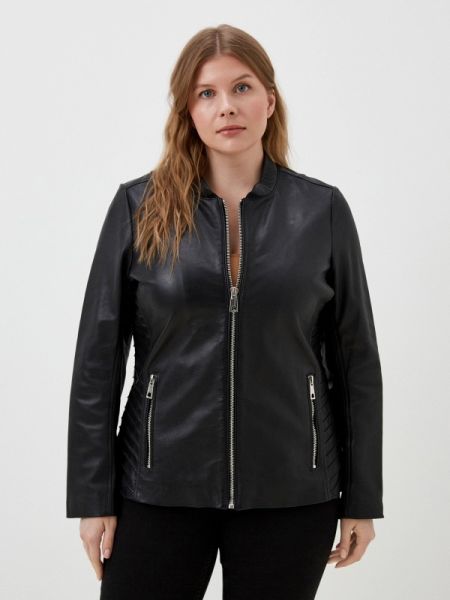 Кожаная куртка Le Monique черная