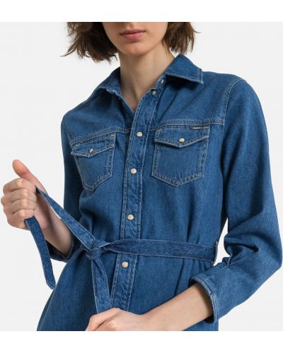 Джинсовое рубашка платье Pepe Jeans, синее