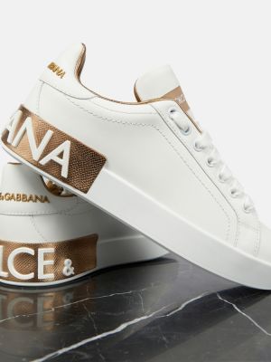 Sneakerși din piele Dolce&gabbana alb