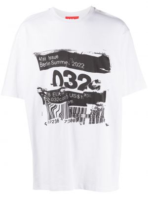 Mustriline puuvillased t-särk 032c valge