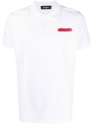 Polo majica s printom Dsquared2 bijela