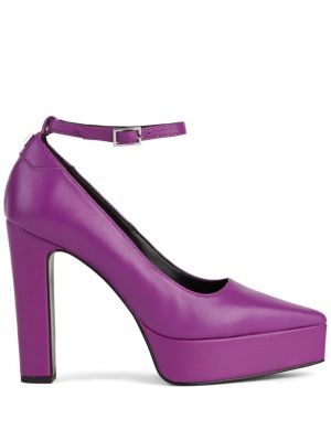 Pantofi cu toc din piele Karl Lagerfeld violet