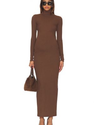 Платье для беременных с длинным рукавом Bumpsuit коричневое