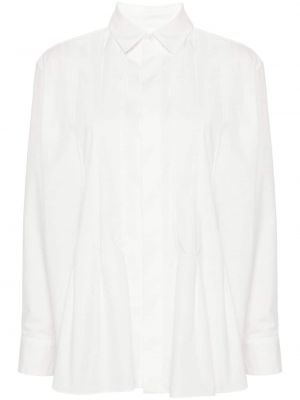 Hemd mit plisseefalten Sacai weiß