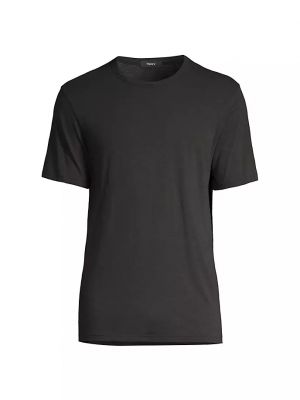 Хлопковая футболка с коротким рукавом Theory черная