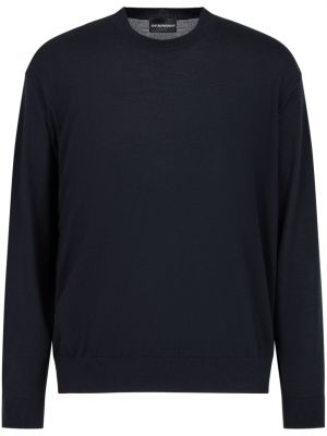 Vilnas džemperis ar apaļu kakla izgriezumu Emporio Armani melns