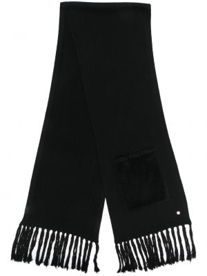 Плетен шал с ресни Coccinelle черно