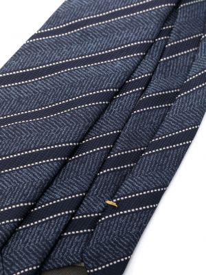 Pruhovaná hedvábná kravata Canali modrá