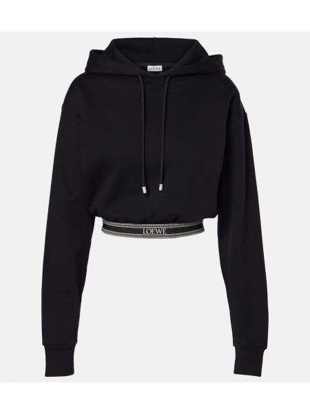 Jersey bomull hoodie Loewe svart