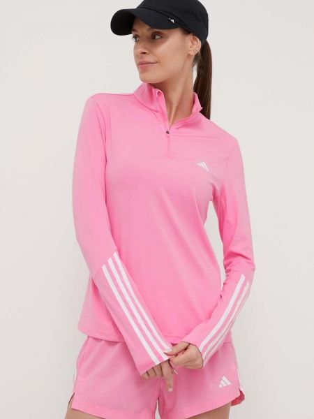 Bluza z nadrukiem Adidas Performance różowa
