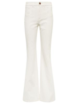 Haftowane jeansy dzwony z wysoką talią See By Chloã© białe