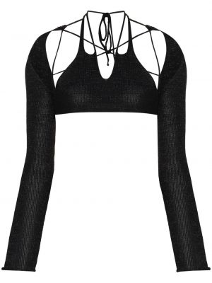 Strikket crop top Emma Gudmundson svart