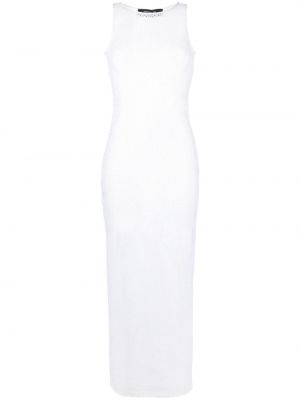 Αμάνικη μάξι φόρεμα από διχτυωτό Federica Tosi λευκό
