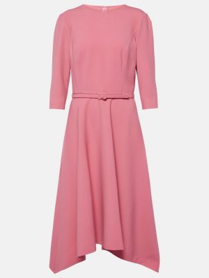 Шерстяное платье миди Oscar De La Renta розовое