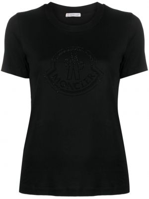 Křišťálové bavlněné tričko Moncler černé