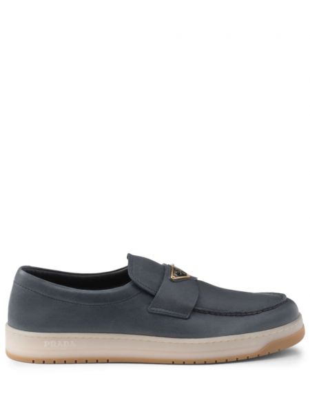 Loafers en cuir Prada bleu