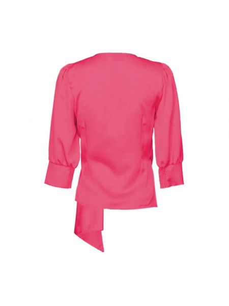 Bluzka z dekoltem w serek Pinko różowa
