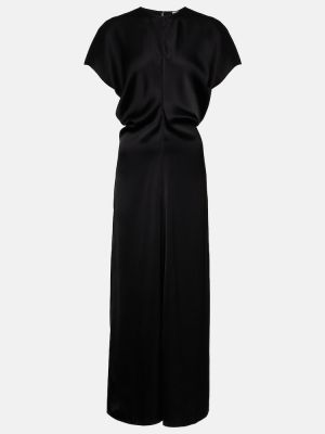 Hedvábné dlouhé šaty Totême černé