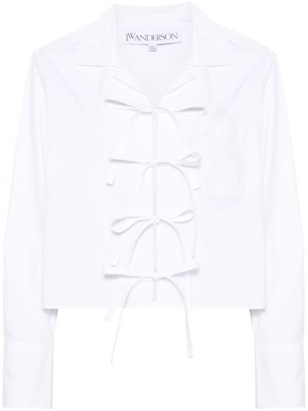 Βαμβακερό πουκάμισο με φιόγκο Jw Anderson λευκό