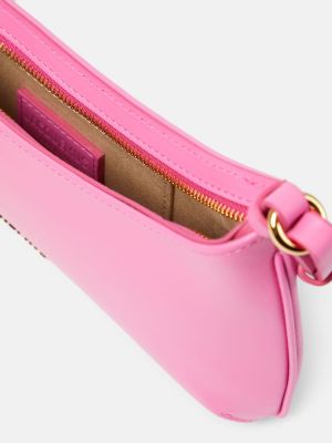 Δερμάτινη τσάντα ώμου Jacquemus ροζ