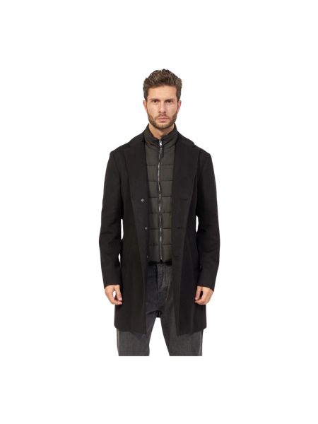Płaszcz wełniany slim fit Hugo Boss czarny