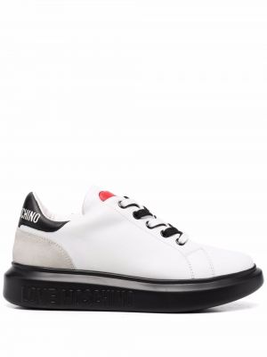 Sneakers med snörning Love Moschino vit