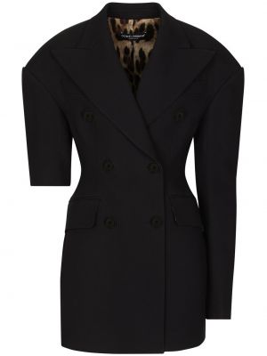 Асиметрично палто Dolce & Gabbana черно