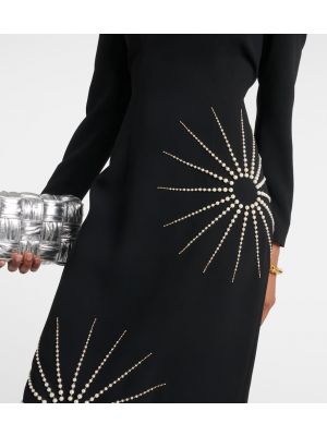 Μάξι φόρεμα με κέντημα Dries Van Noten μαύρο