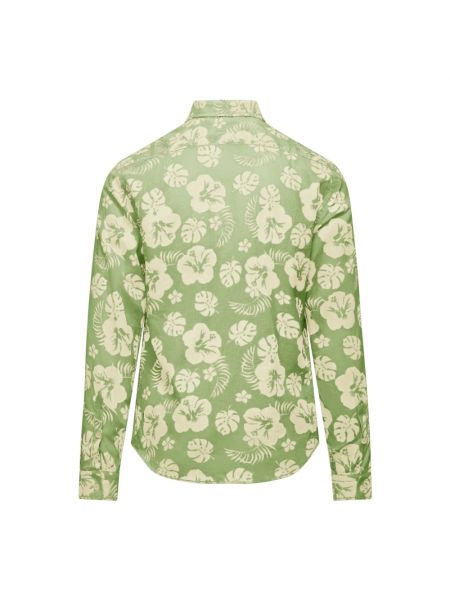 Camisa de lino de algodón con estampado Bomboogie verde