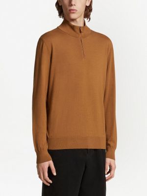 Pullover mit reißverschluss Zegna braun