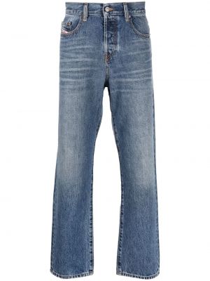 Straight leg jeans a vita alta Diesel blu