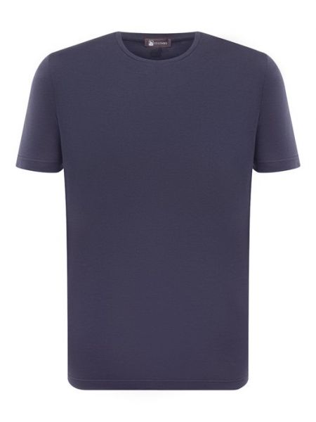 Хлопковая шелковая футболка Colombo синяя