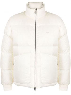 Jacquard prošivena pernata jakna Emporio Armani bijela