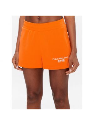 Pantaloni scurți de sport Calvin Klein Jeans portocaliu
