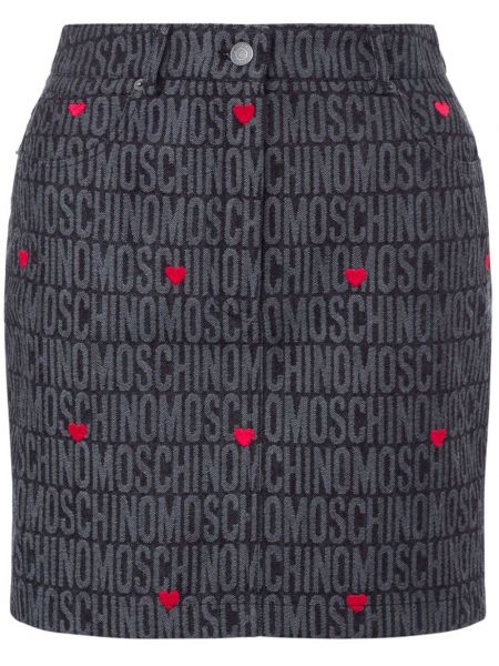 Jacquard kort nederdel Moschino sort